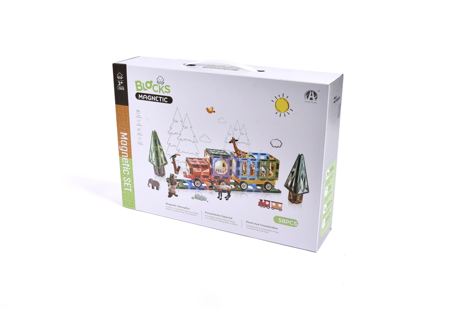Magnetic Blocks Train Set – 56 Pieces