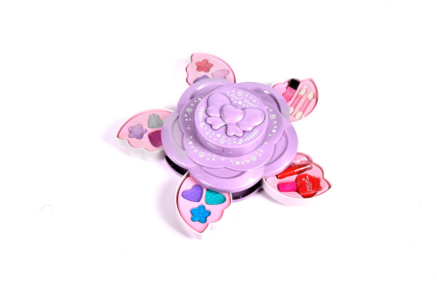 Angel's Wing Flower Makeup Palette - Compact Beauty Set for Kids!