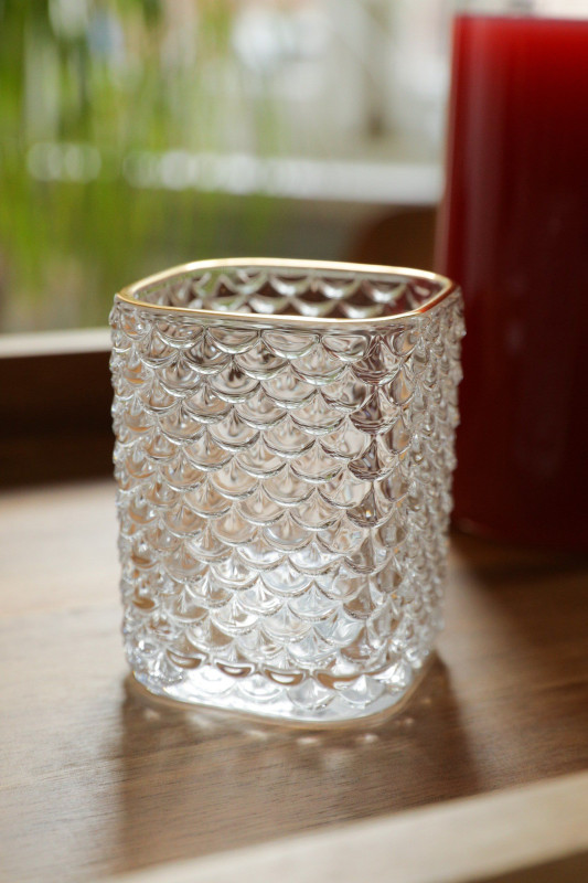 Lluvia Small Glass Cup — SG25-SQCL