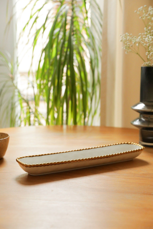Beads Serving Plate - Slim — SP25-BDWGS