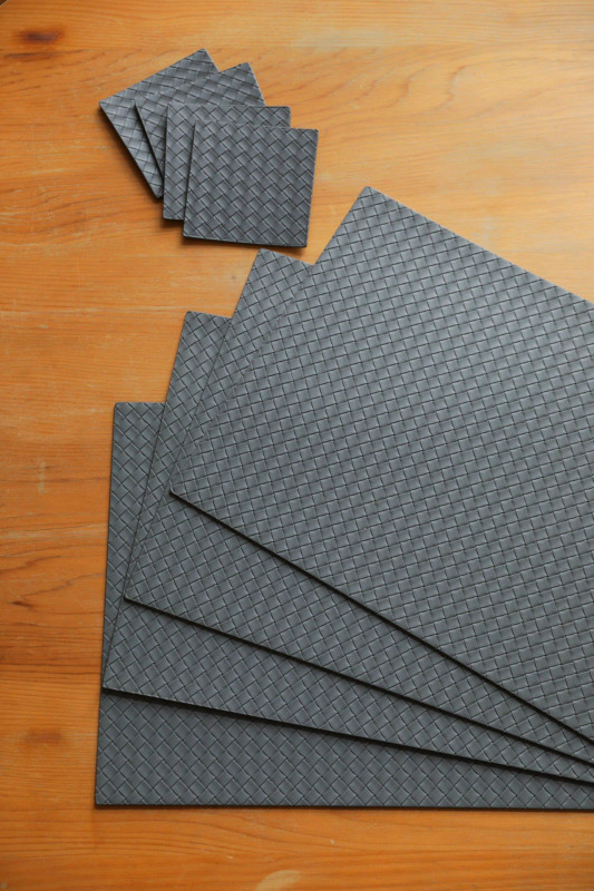 Nappa Placemat and Coaster Gray — PM25-LRG